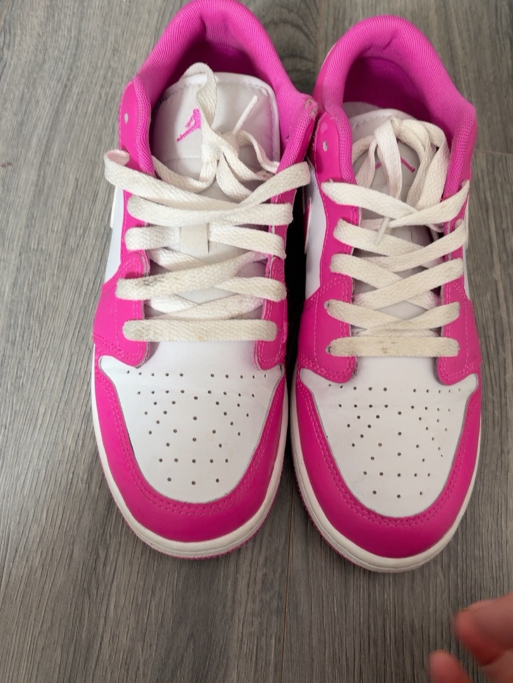 Jordan Kids White and Pink Low-Top Sneakers
